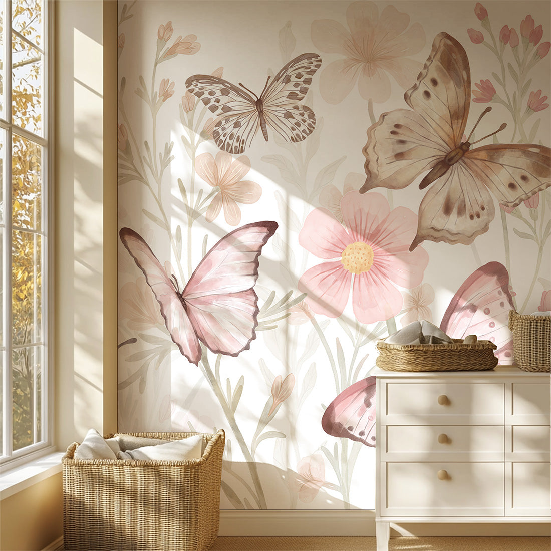 Butterflies Wallpaper Mural – Large – Pastelowe Love | LPM Home