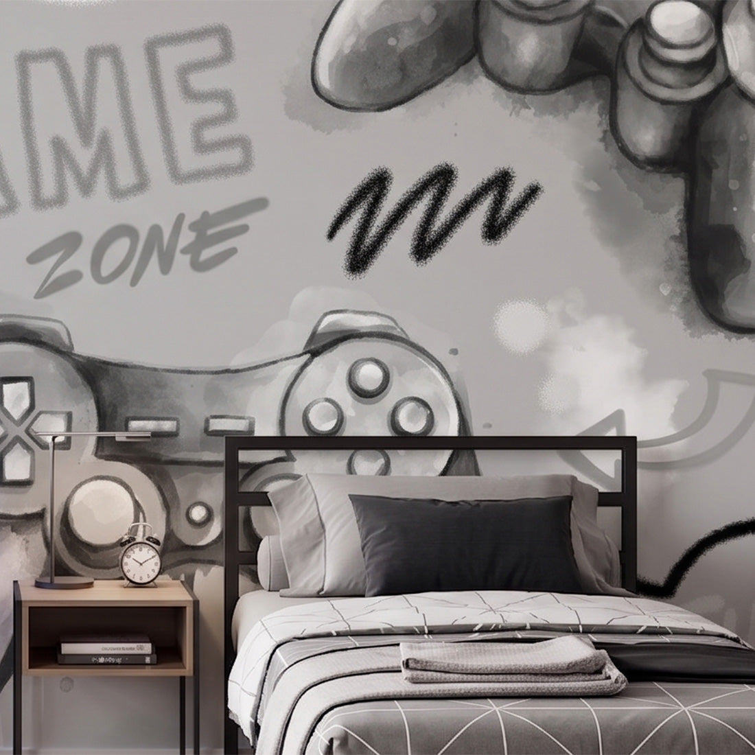 Gaming Wallpaper Mural – Grey – Pastelowe Love | LPM Home
