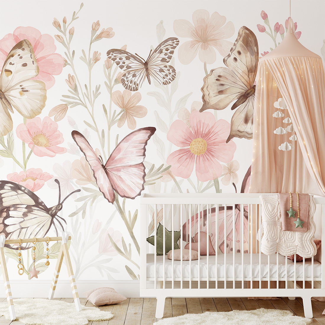 Butterflies Wallpaper Mural – Large – Pastelowe Love | LPM Home