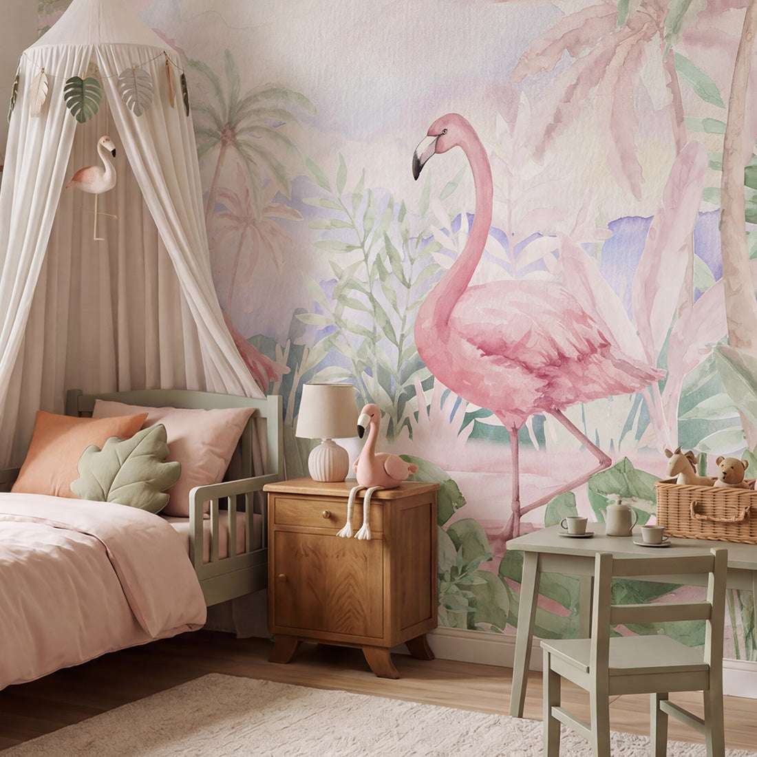 Flamingos Wallpaper Mural – Pastelowe Love | LPM Home