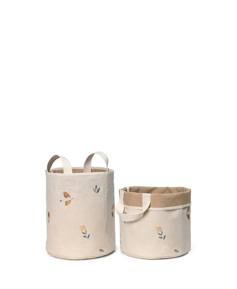 2 - pack Embroidered Storage Baskets, Small - LPM Home