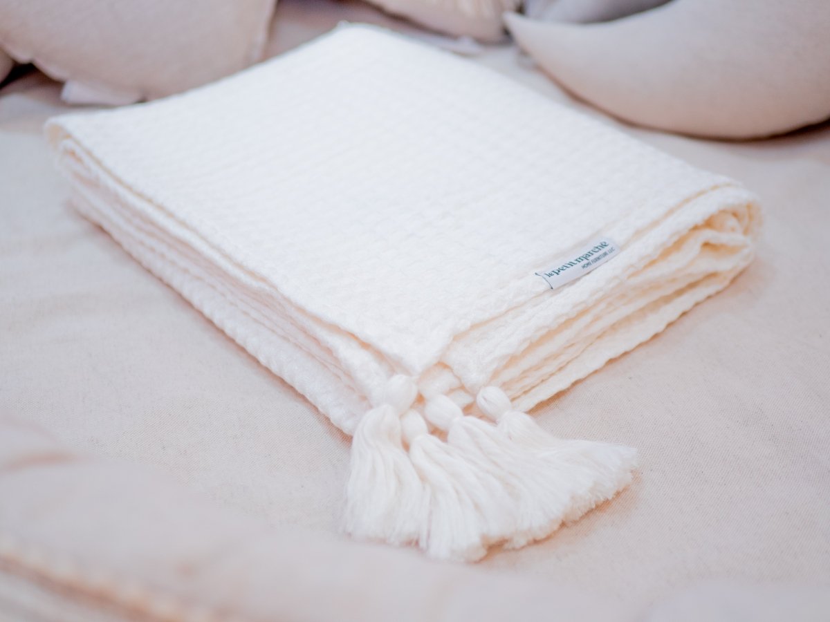 Bamboo Waffle Blanket, 120x160 cm - LPM Home