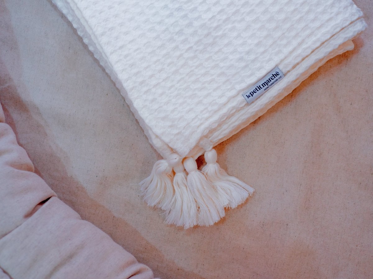 Bamboo Waffle Blanket, 120x160 cm - LPM Home