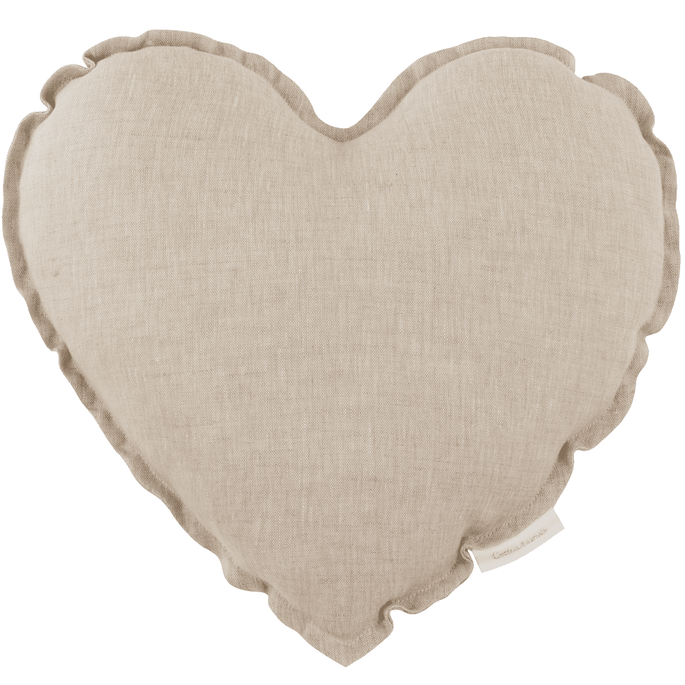 Heart Pillow, Linen Natural - LPM Home