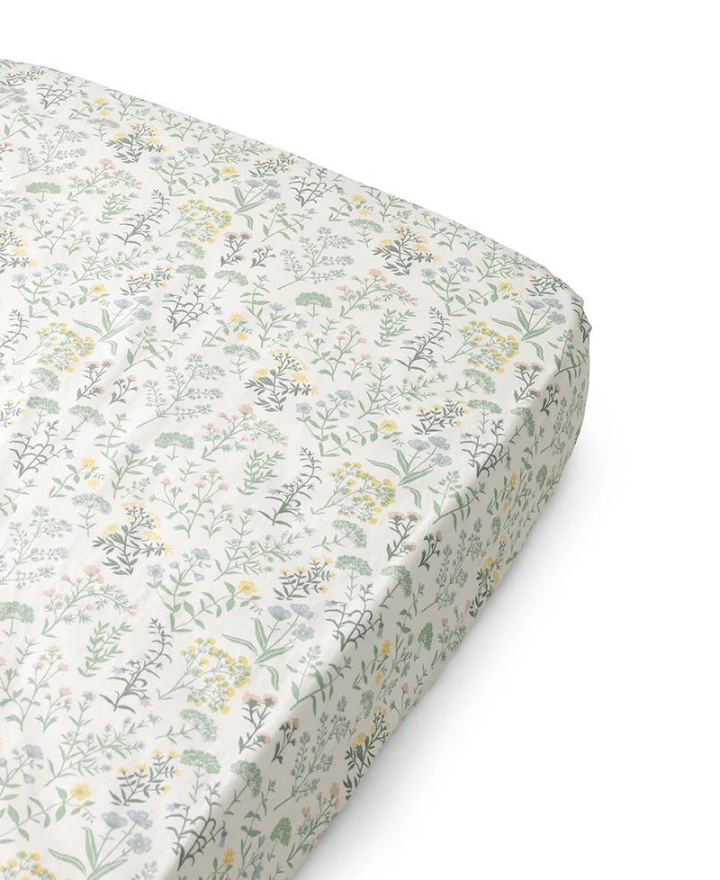 Fitted Baby Sheet 68x122 cm, Summer Flowers - Le Petit Marché Home Furniture