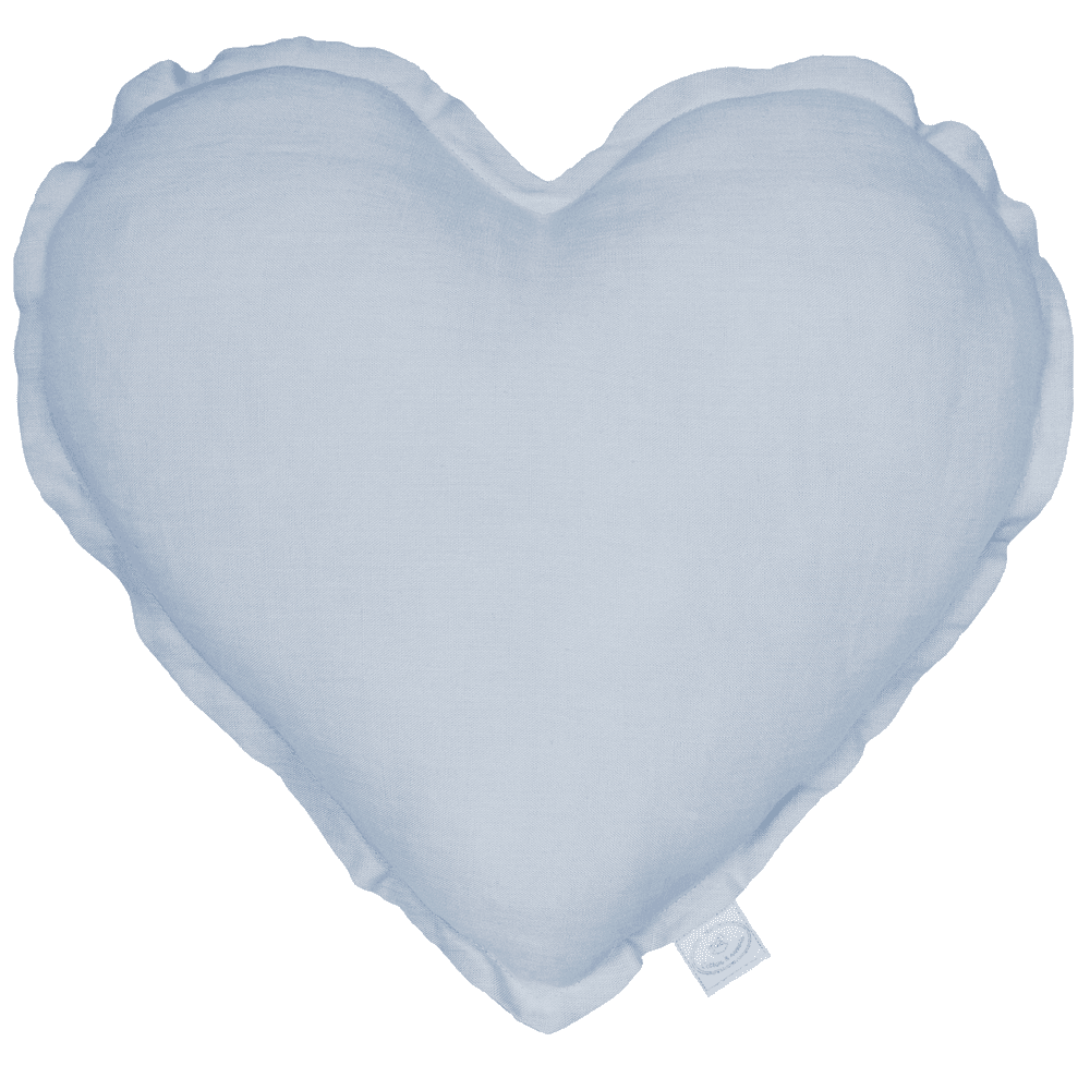 Heart Pillow, Linen, Light Blue - LPM Home