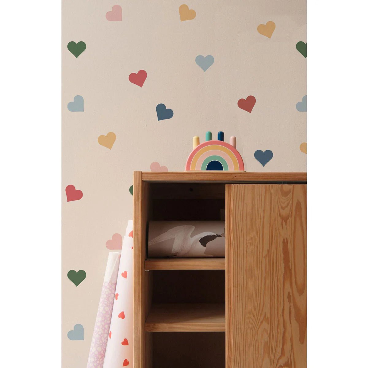Wallpaper - Hearts in all Colours - Le Petit Marché Home Furniture