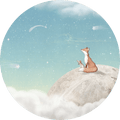 Fox on the Moon - Green - Circle - Le Petit Marché Home Furniture