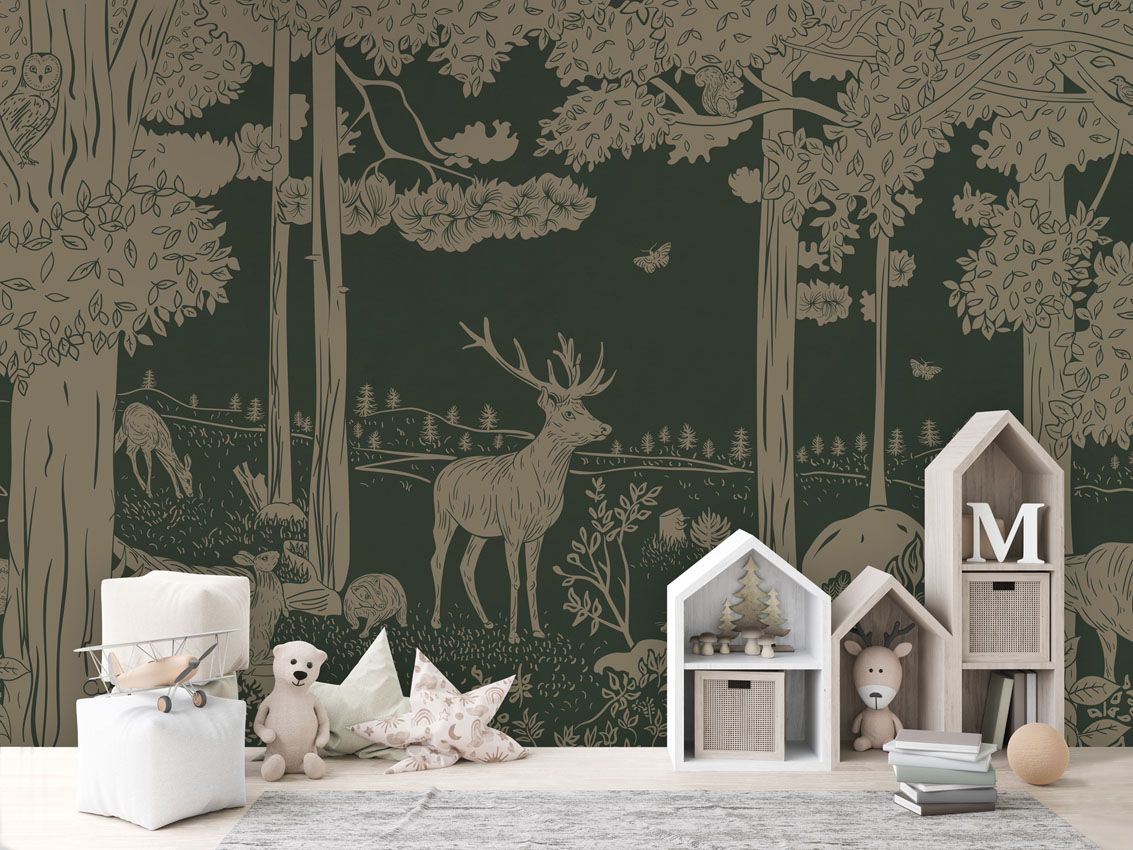 Monochrome Forest - Green Vintage - Le Petit Marché Home Furniture