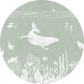 Monochrome Sea - Green - Circle - Le Petit Marché Home Furniture