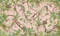 Wallpaper - Playful Monkeys - Pink (Pre - Order) - LPM Home