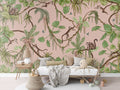 Wallpaper - Playful Monkeys - Pink (Pre - Order) - LPM Home