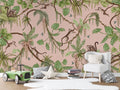 Wallpaper - Playful Monkeys - Pink (Pre - Order) - LPM Home