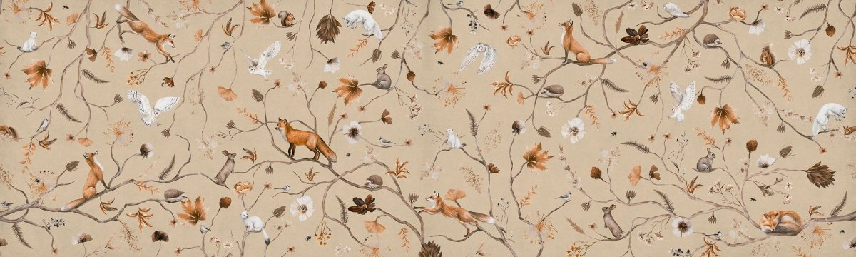 Wallpaper - Playful Forest - Beige - Panorama (Pre - Order) - LPM Home