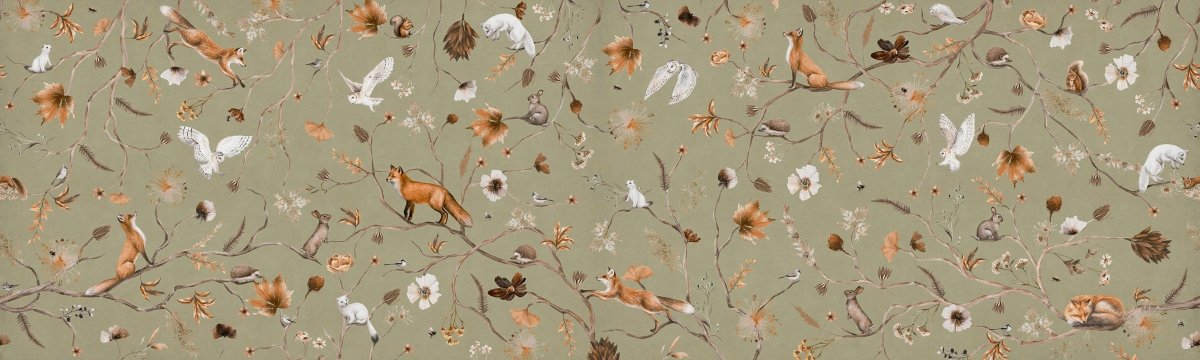 Wallpaper - Playful Forest - Green - Panorama (Pre - Order) - LPM Home