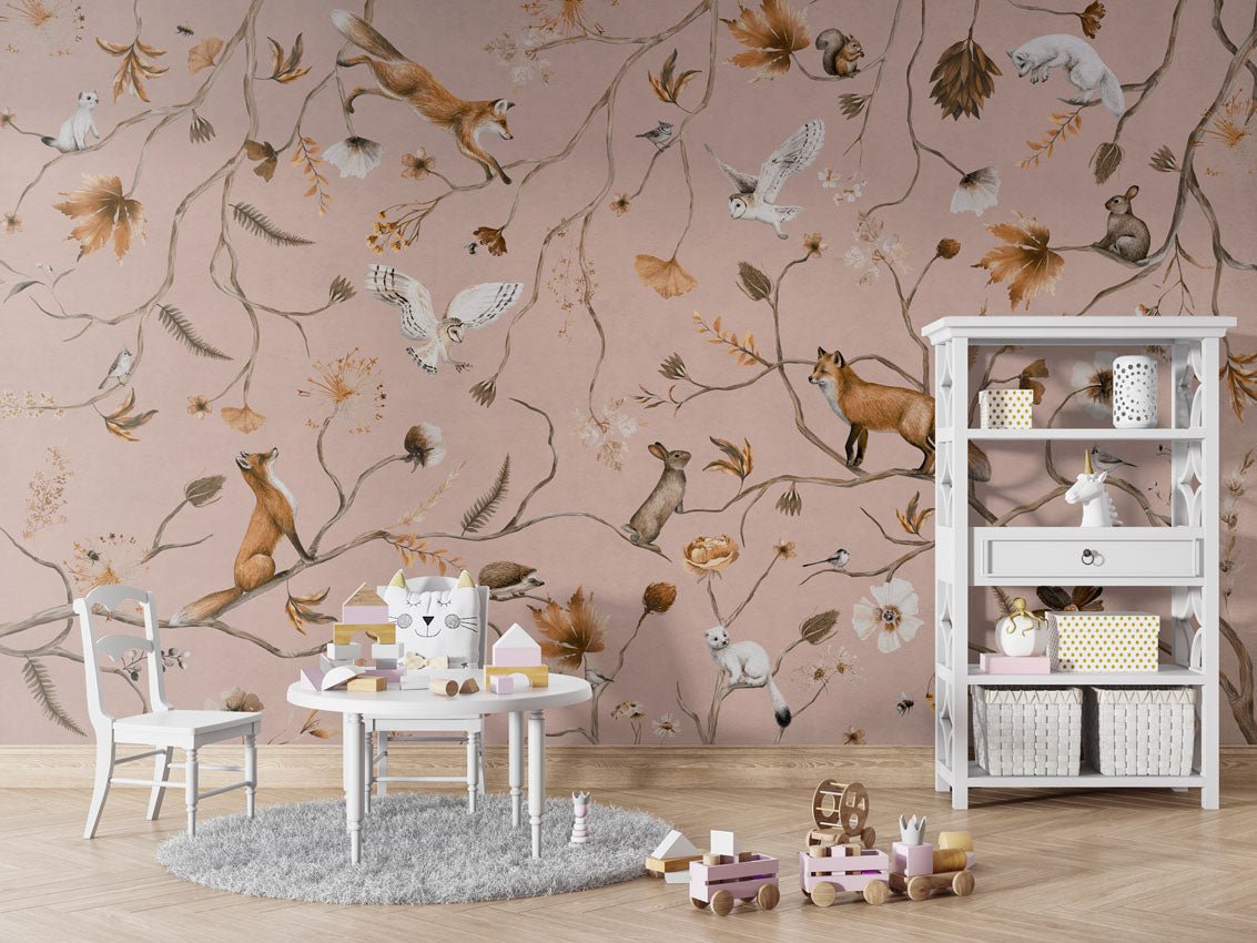 Wallpaper - Playful Forest - Pink (Pre - Order) - LPM Home