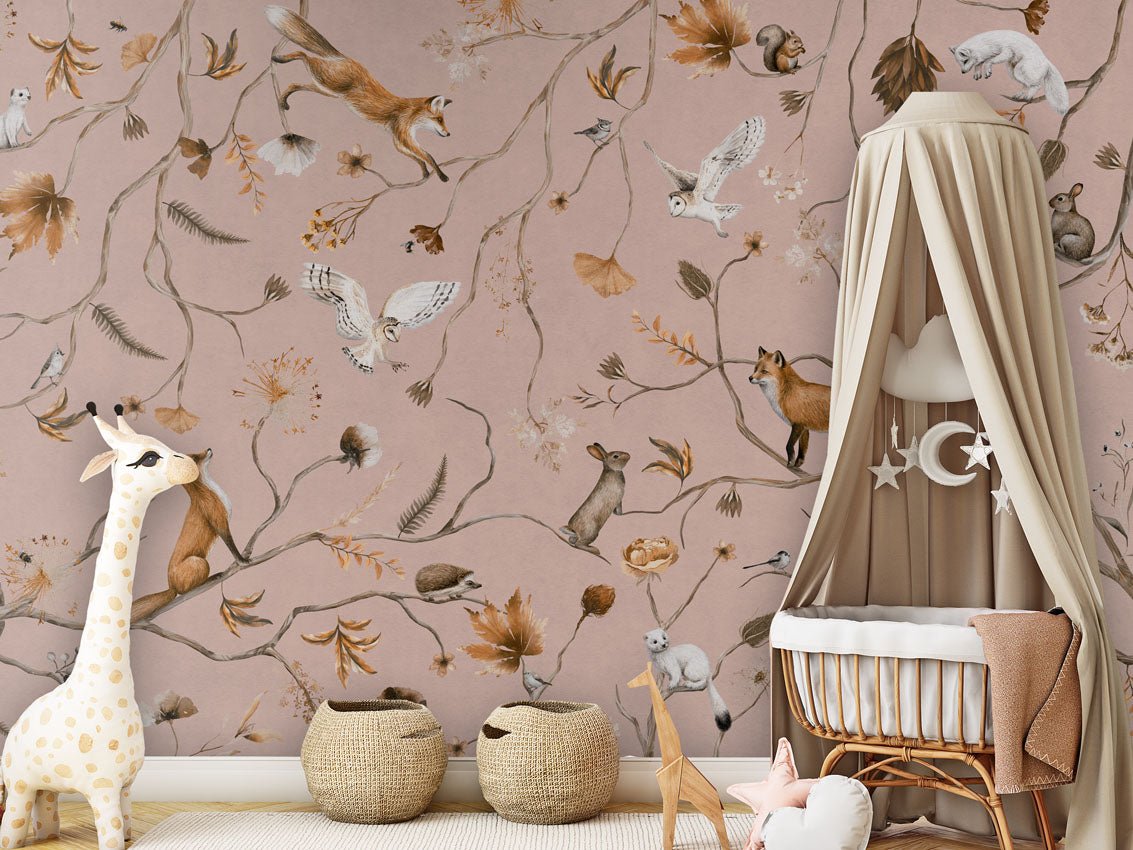 Wallpaper - Playful Forest - Pink (Pre - Order) - LPM Home