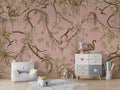 Wallpaper - Playful Monkeys - Vintage - Pink (Pre - Order) - LPM Home
