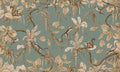 Wallpaper - Playful Monkeys - Vintage - Green (Pre - Order) - LPM Home