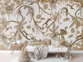 Wallpaper - Playful Monkeys - Vintage - White (Pre - Order) - LPM Home