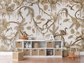 Wallpaper - Playful Monkeys - Vintage - White (Pre - Order) - LPM Home