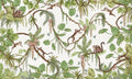 Wallpaper - Playful Monkeys - White (Pre - Order) - LPM Home