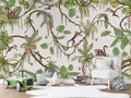Wallpaper - Playful Monkeys - White (Pre - Order) - LPM Home