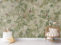 Wallpaper - Playful Robins - Green (Pre - Order) - LPM Home