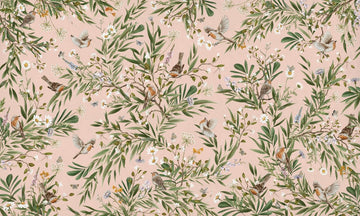 Wallpaper - Playful Robins - Pink (Pre - Order) - LPM Home
