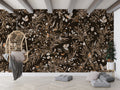 Wallpaper - Playful Robins - Vintage - Black (Pre - Order) - LPM Home