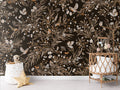 Wallpaper - Playful Robins - Vintage - Black (Pre - Order) - LPM Home