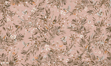Wallpaper - Playful Robins - Vintage - Pink (Pre - Order) - LPM Home