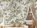Wallpaper - Playful Robins - White (Pre - Order) - LPM Home