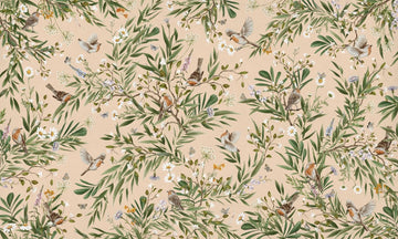 Wallpaper - Playful Robins - Beige (Pre - Order) - LPM Home