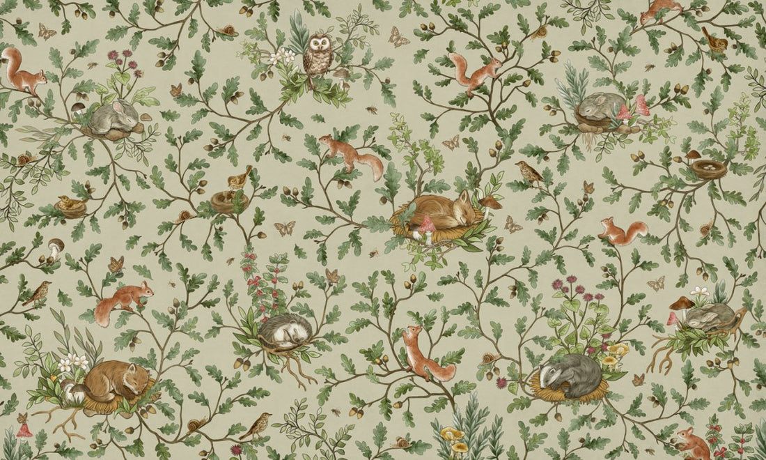 Wallpaper - Playful Woods - Green (Pre - Order) - LPM Home