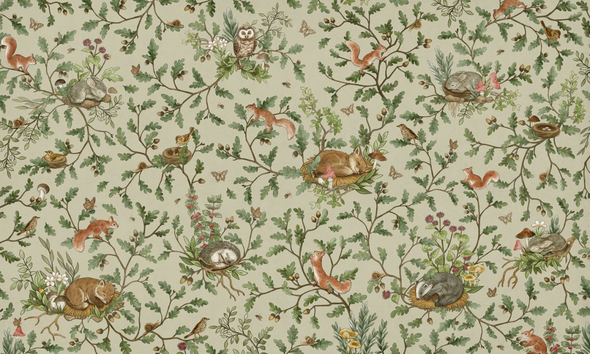 Wallpaper - Playful Woods - Green (Pre - Order) - LPM Home
