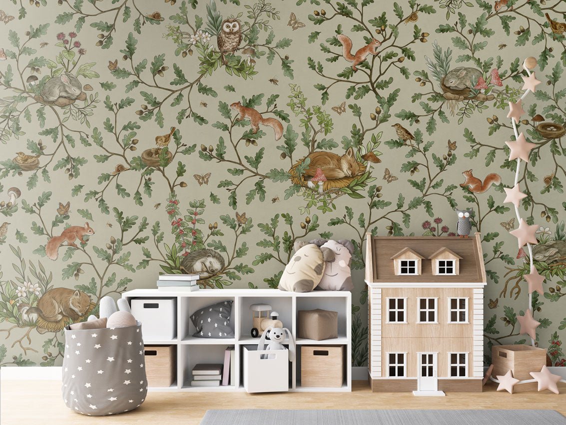 Wallpaper - Playful Woods - Green (Pre - Order) - LPM Home