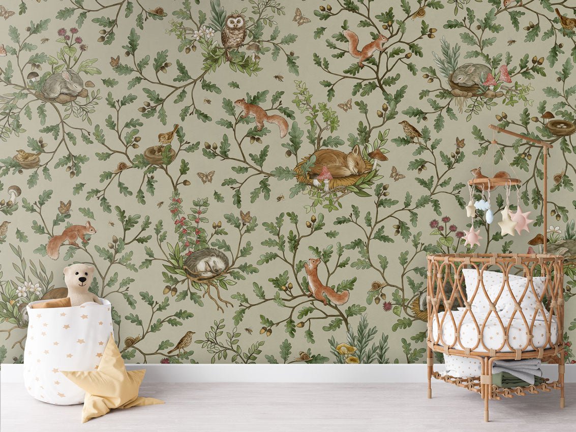 Wallpaper - Playful Woods - Green (Pre - Order) - LPM Home
