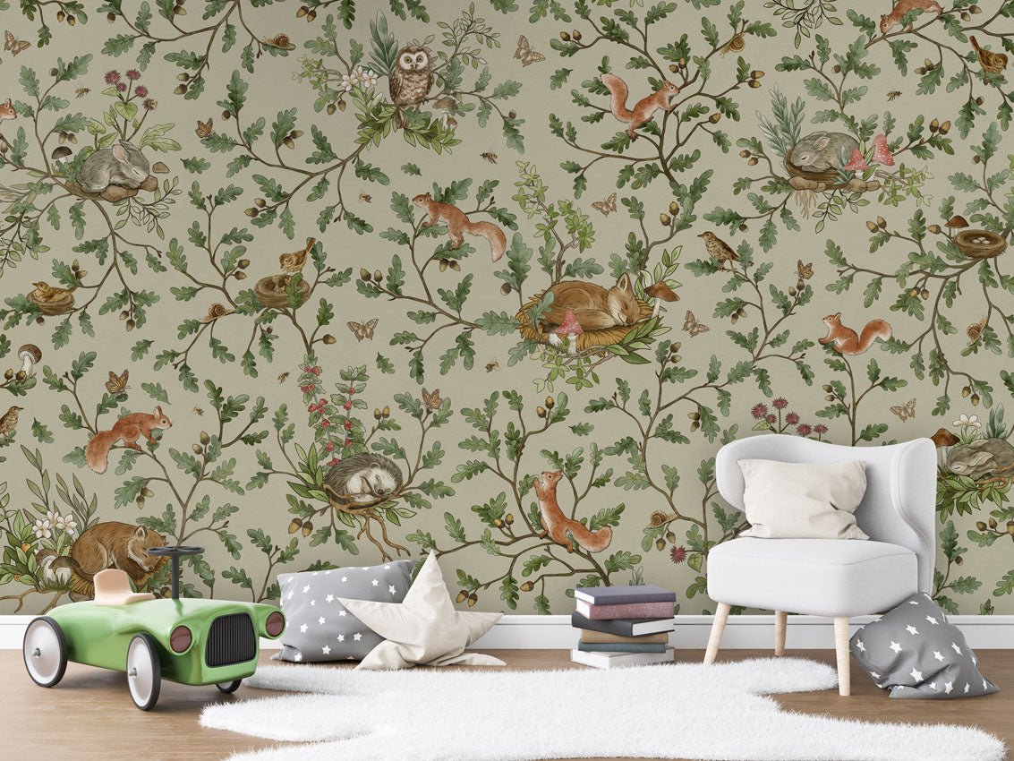 Wallpaper - Playful Woods - Green (Pre - Order) - LPM Home