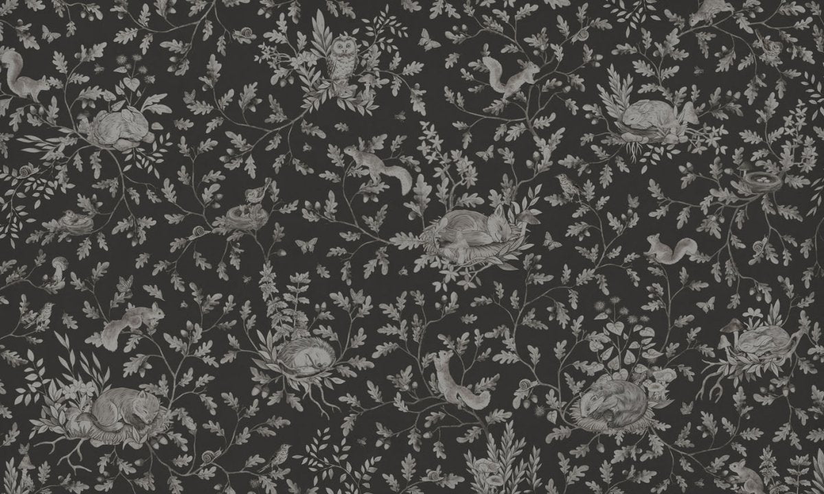 Wallpaper - Playful Woods - Monochrome - Black (Pre - Order) - LPM Home
