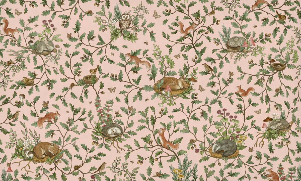 Wallpaper - Playful Woods - Pink (Pre - Order) - LPM Home