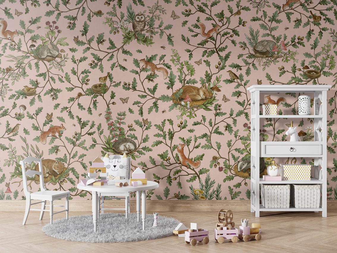 Wallpaper - Playful Woods - Pink (Pre - Order) - LPM Home