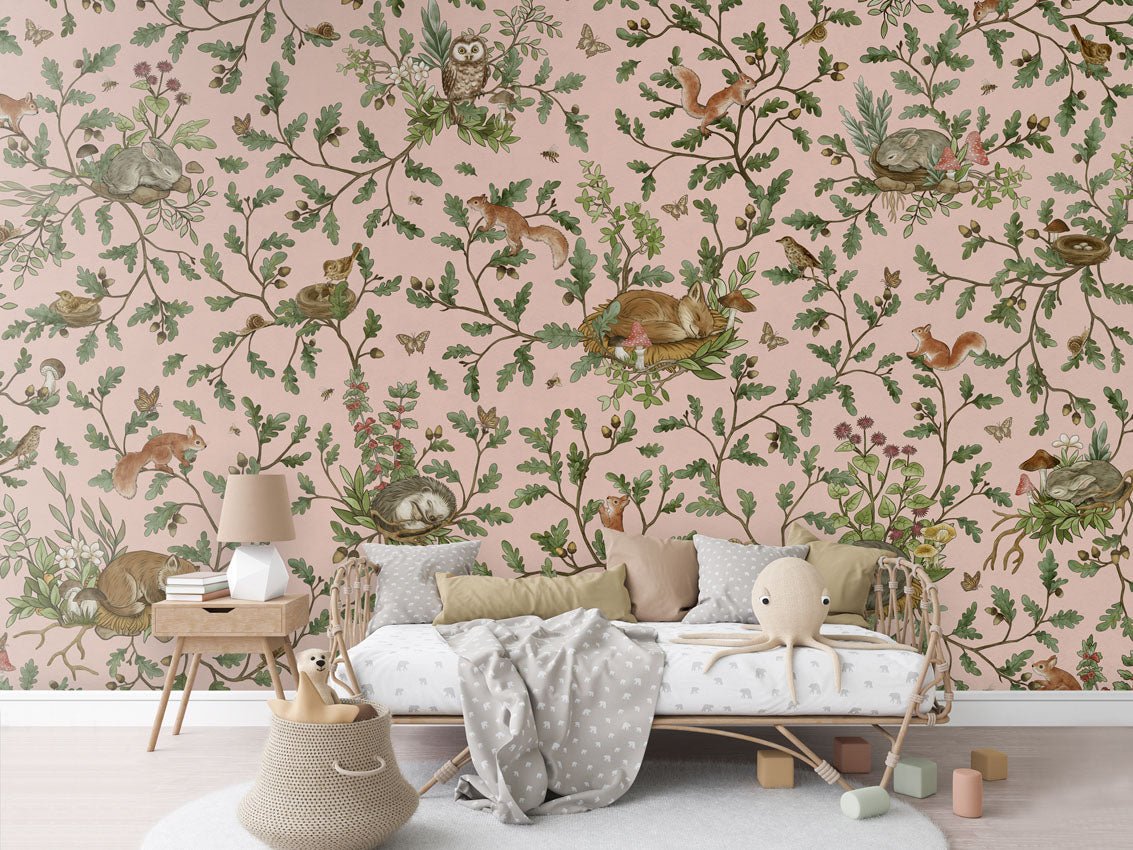 Wallpaper - Playful Woods - Pink (Pre - Order) - LPM Home