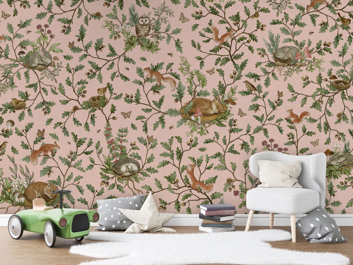 Wallpaper - Playful Woods - Pink (Pre - Order) - LPM Home