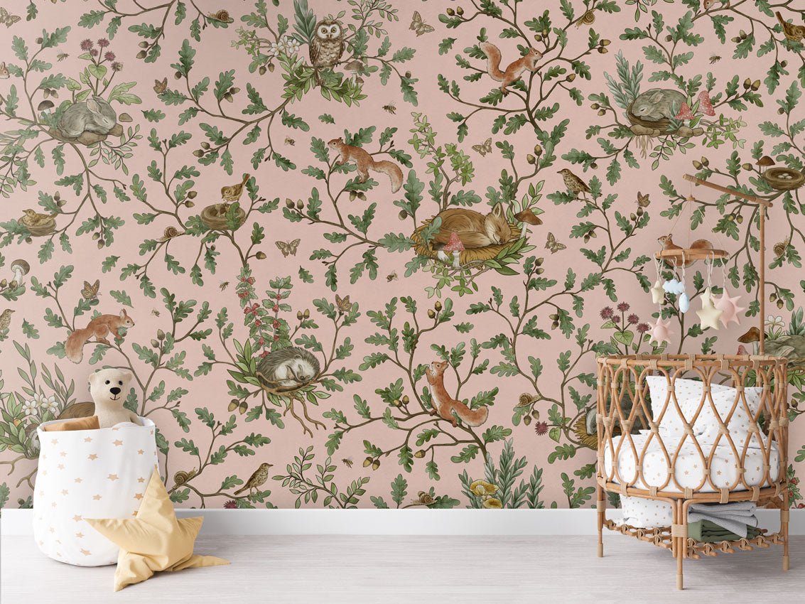 Wallpaper - Playful Woods - Pink (Pre - Order) - LPM Home