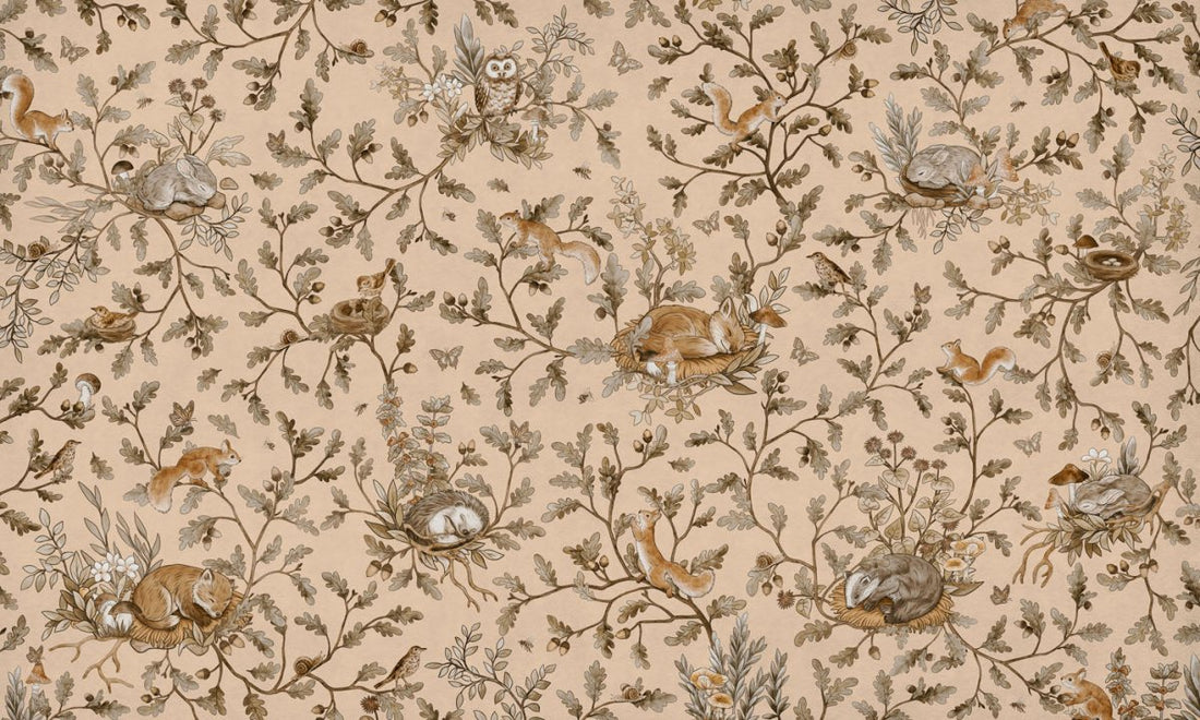 Wallpaper - Playful Woods - Vintage - Beige (Pre - Order) - LPM Home