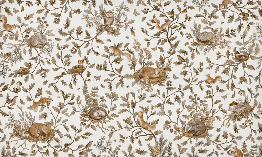 Wallpaper - Playful Woods - Vintage - White (Pre - Order) - LPM Home