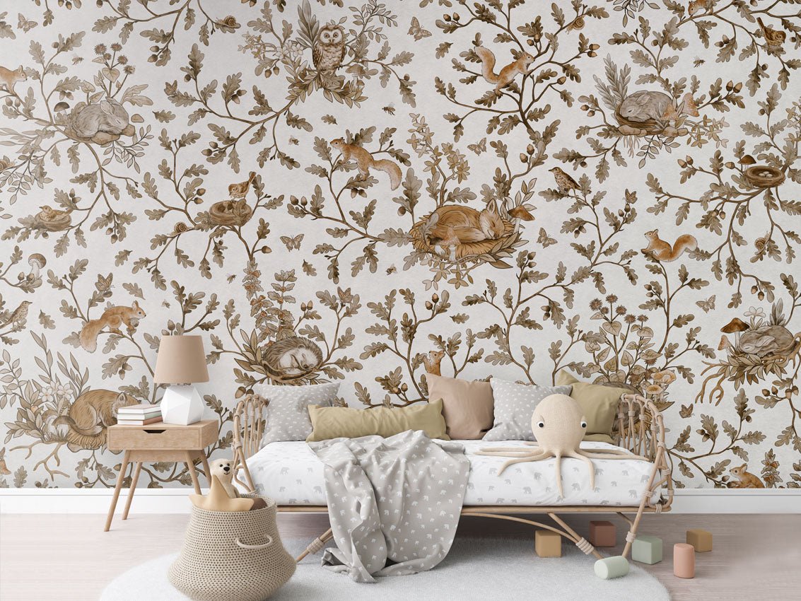 Wallpaper - Playful Woods - Vintage - White (Pre - Order) - LPM Home