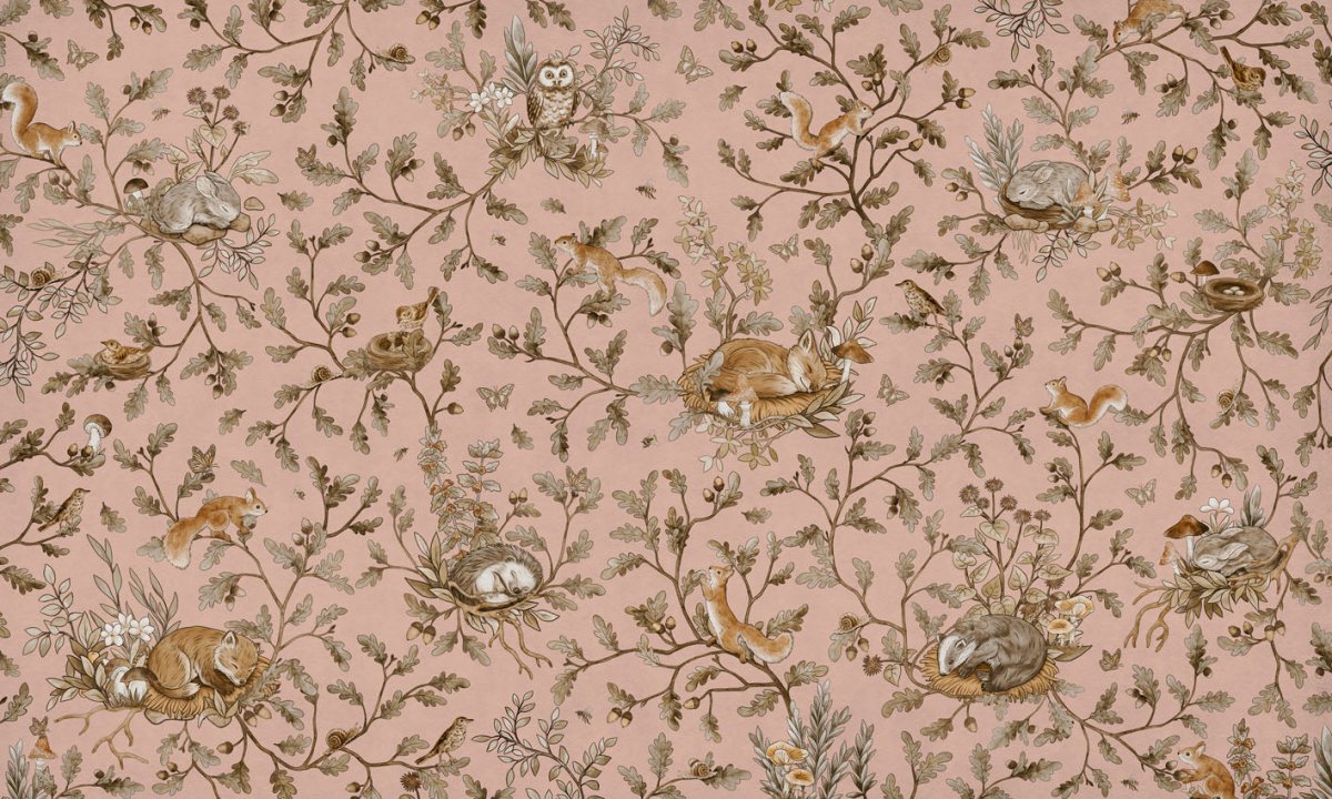 Wallpaper - Playful Woods - Vintage - Pink (Pre - Order) - LPM Home