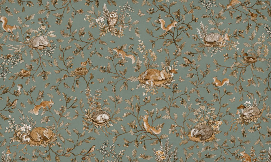 Wallpaper - Playful Woods - Vintage - Green (Pre - Order) - LPM Home